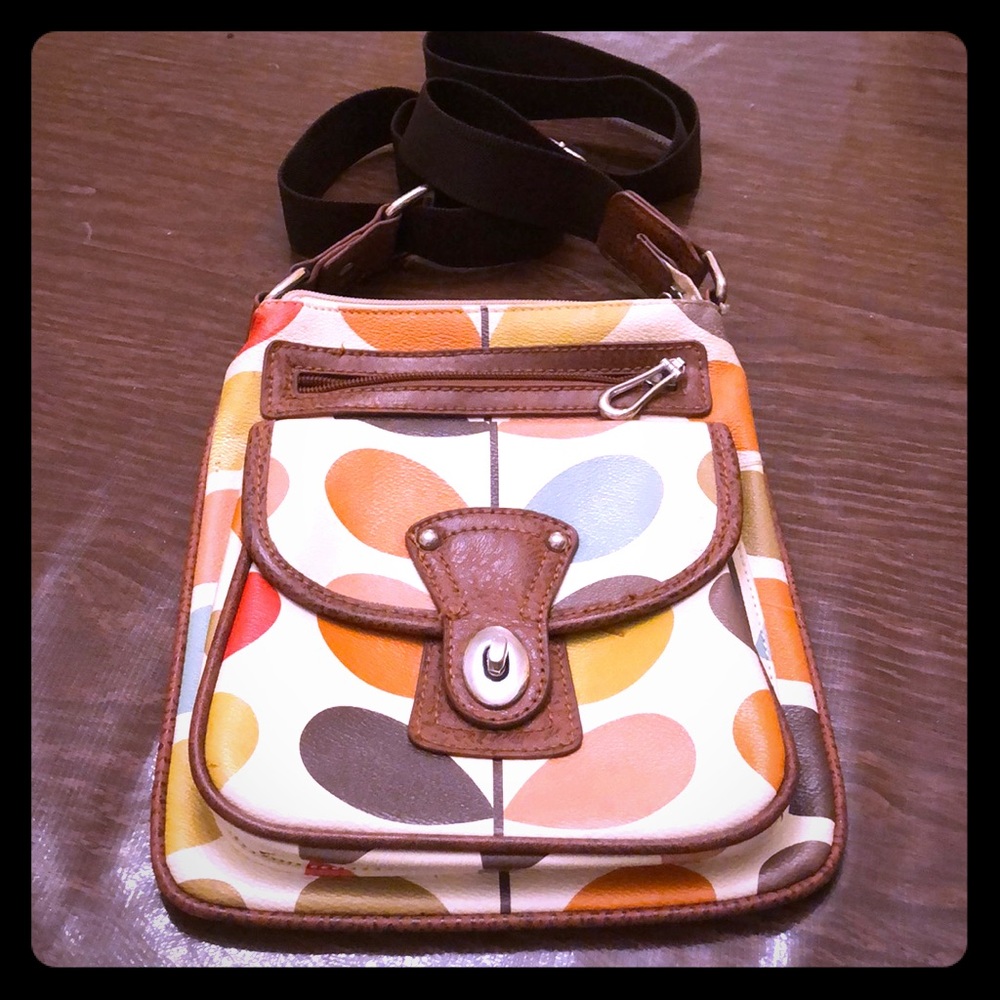 Abstract print crossbody purse